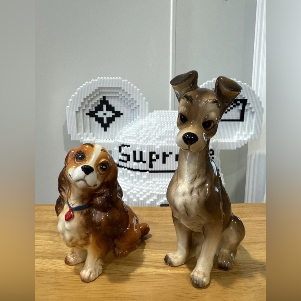 Brown and Tan Dog Figurines
